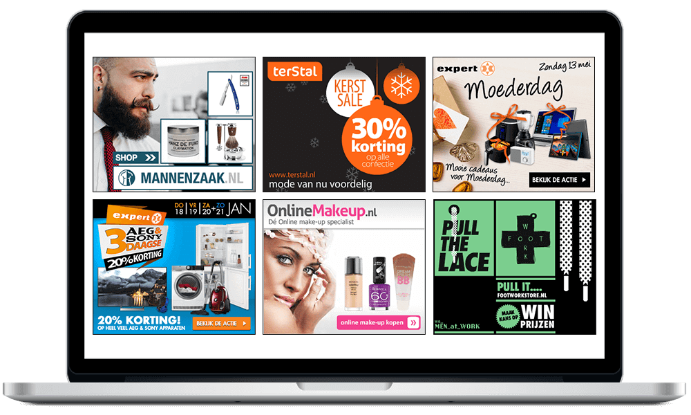 HTML5 banners. Arloz - Webdesign e-commerce en grafische vormgeving. Portfolio ads & banners: 336x280 Google Ads banneradvertentie voorbeelden door Arloz.