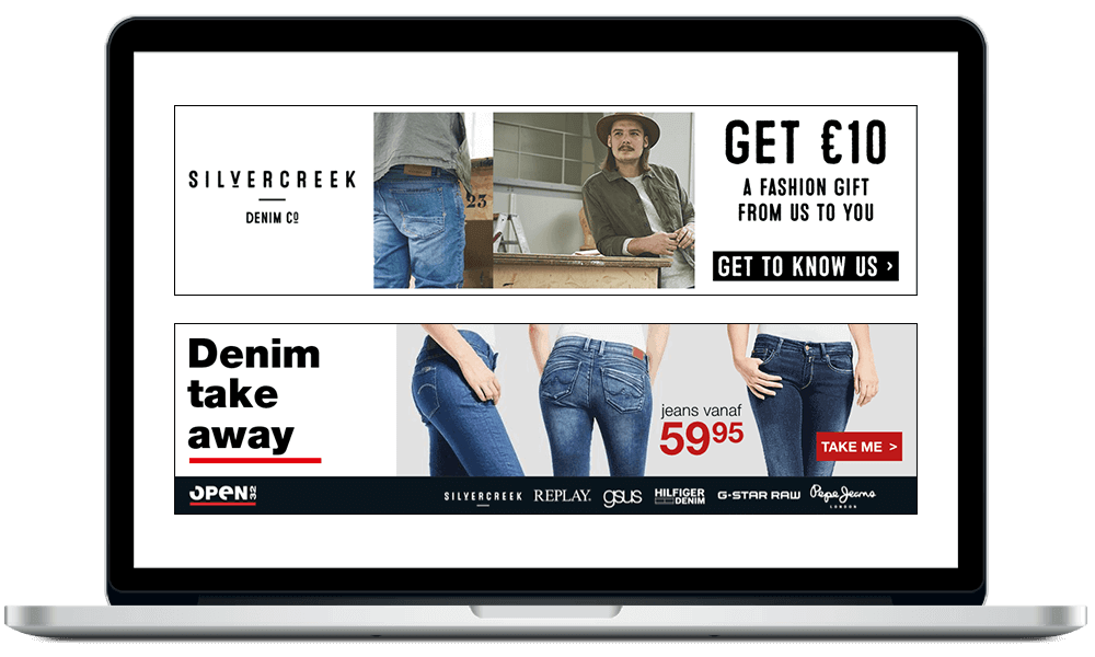 HTML5 banners. Arloz - Webdesign e-commerce en grafische vormgeving. Portfolio ads & banners: 970x250 Google Ads banneradvertentie voorbeelden door Arloz.