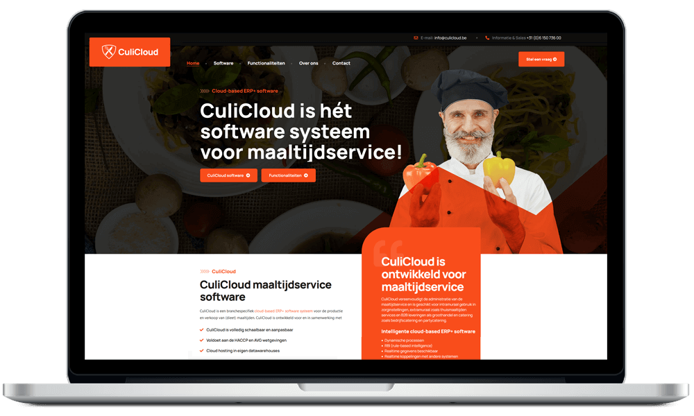 Portfolio webdesign: Website voorbeeld www.culicloud.be webdesign door Arloz.